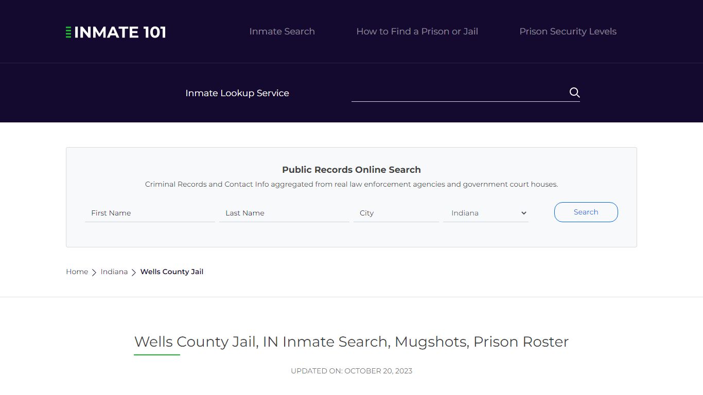Wells County Jail, IN Inmate Search, Mugshots, Prison Roster